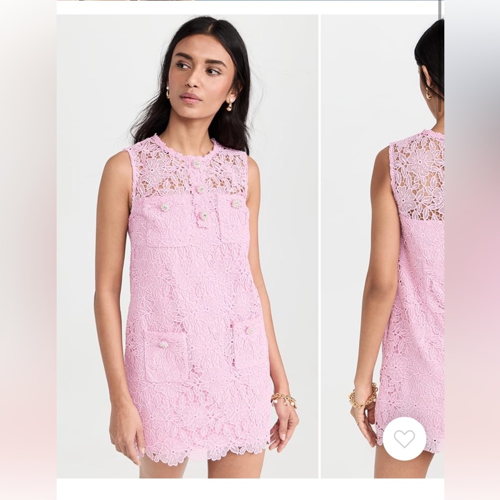 Self Portrait Pink Lace Mini Dress